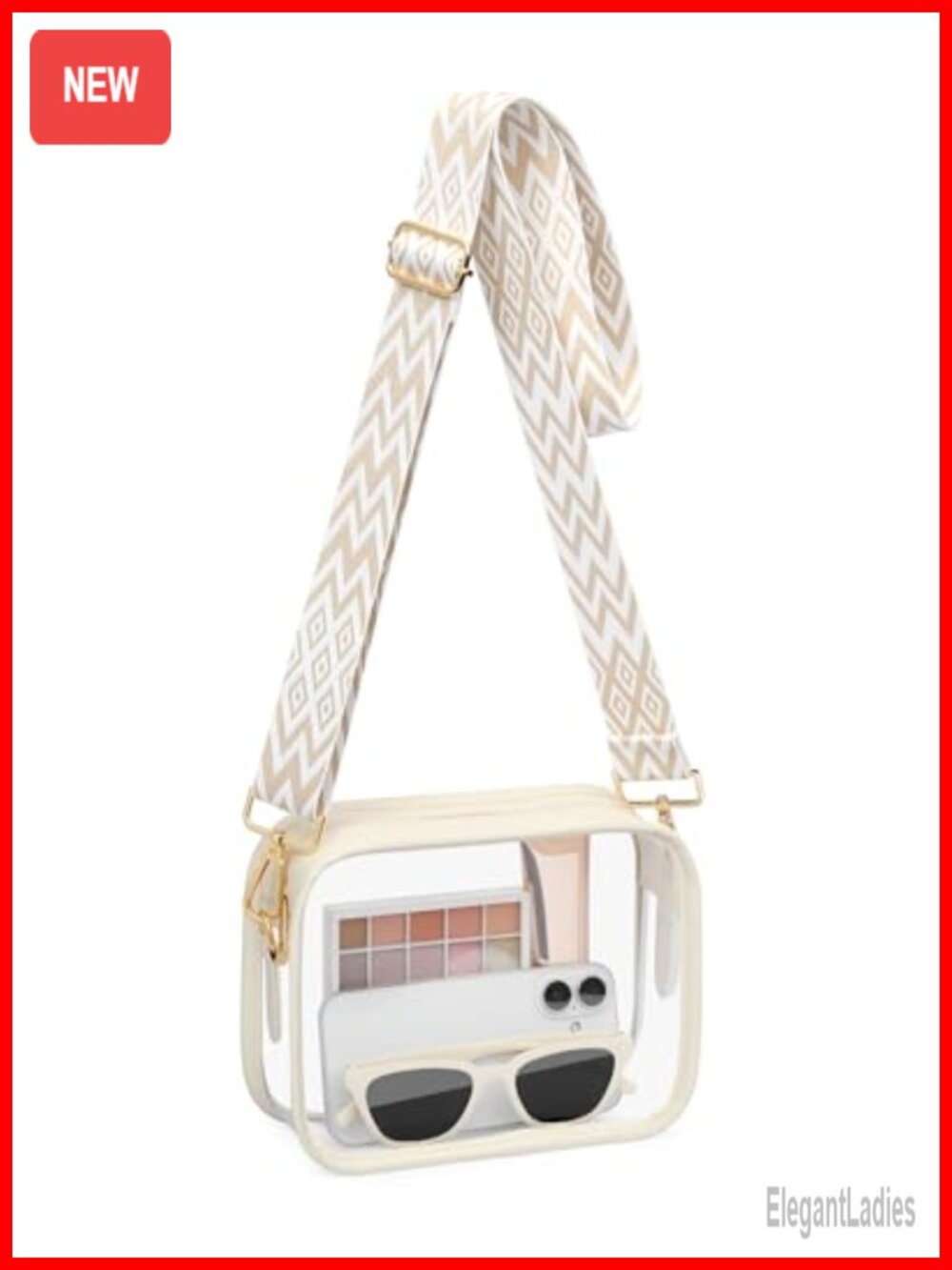 Clear Crossbody Purse Stadium Approved PVC Adjustable Strap